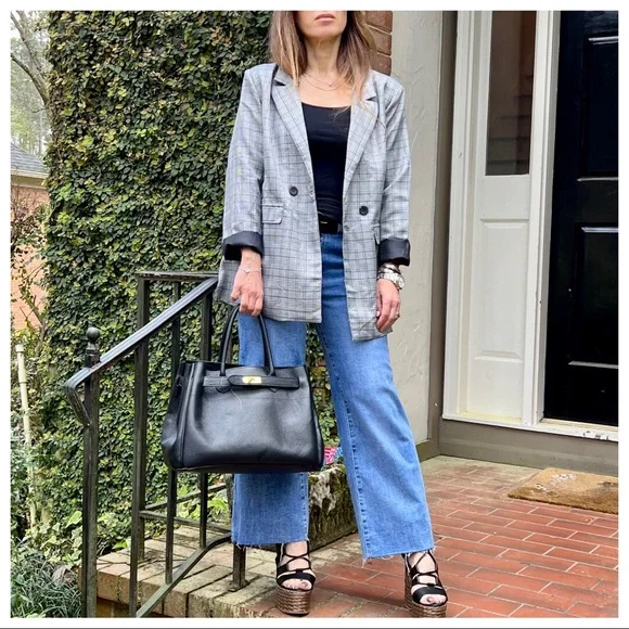 From Paris France! Fabulous plaid jacket with shoulder pads - Picture 10 of 10